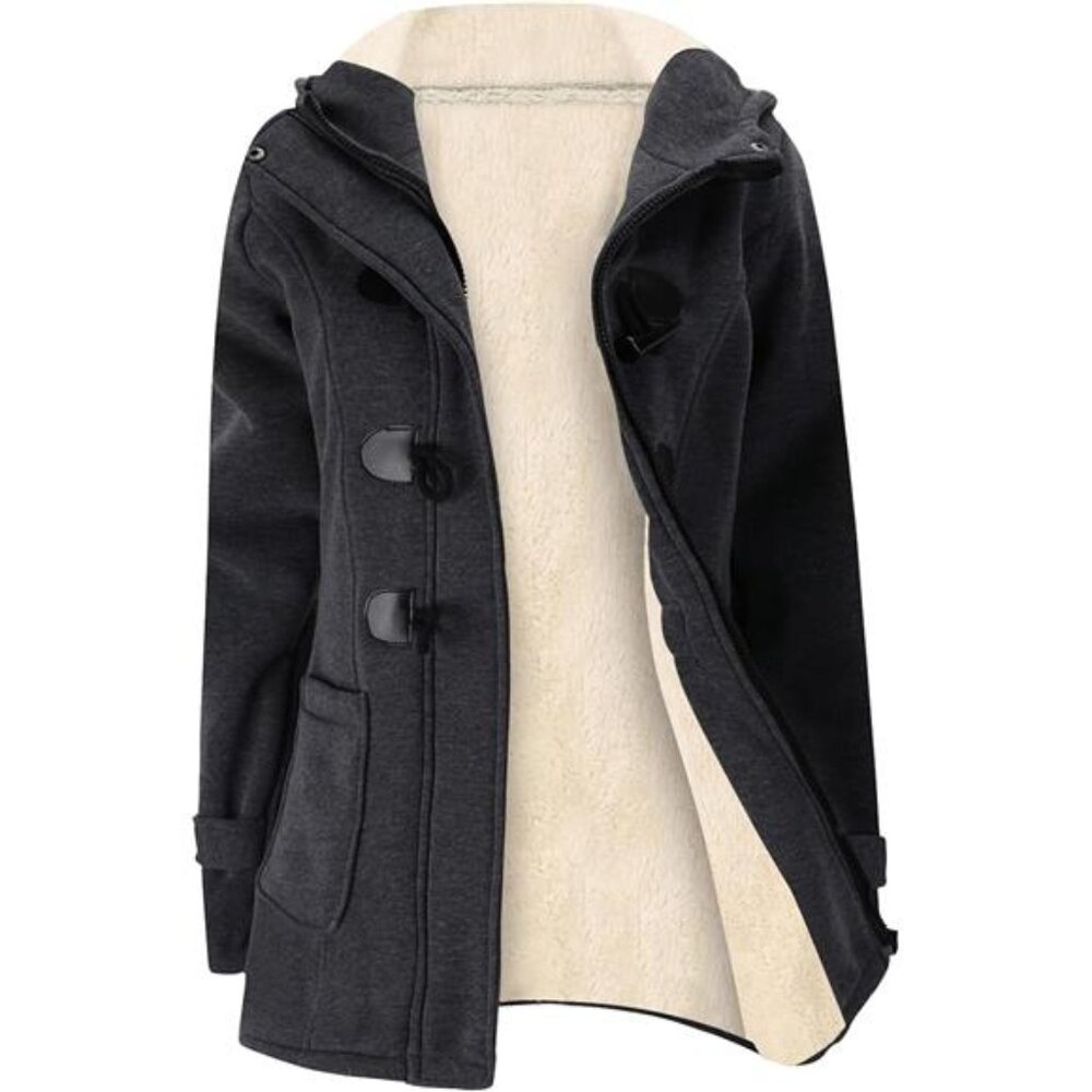 Winter Jackets for Women Sherpa Lined Jacket Women Duffle Toggle Coat Hooded